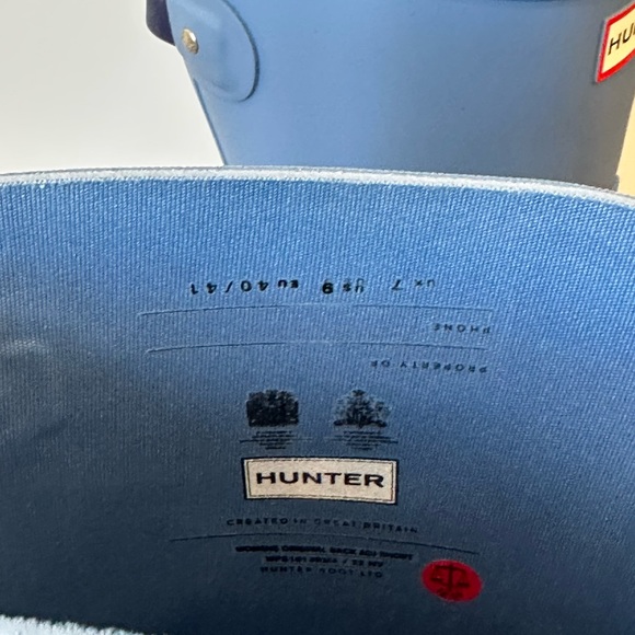 Hunter Women's Original Short Rain Boots, Adjustable Back, Bouvet Blue, 9 - Picture 3 of 5